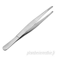 ZCHXD 5.5-Inch Stainless Steel Straight Blunt Tweezers with Serrated Tip B07SLVQMSY